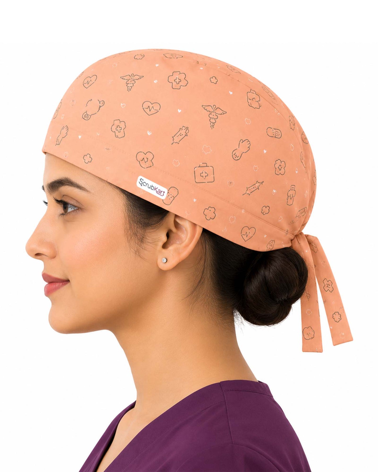 Premium Printed Sweatband Scrub Cap