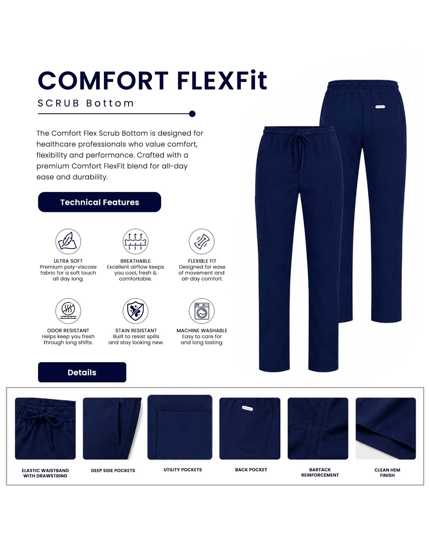 Comfort FlexFit Scrub Bottom