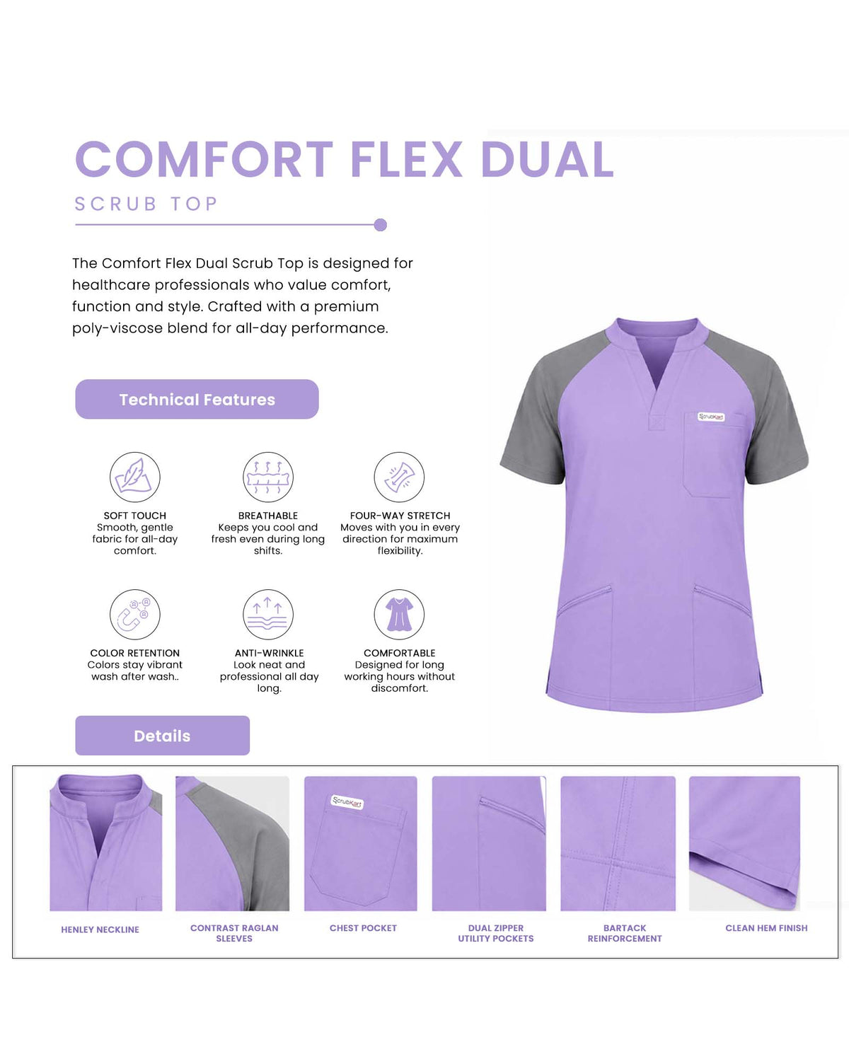 Comfort Flex Dual Scrub Set