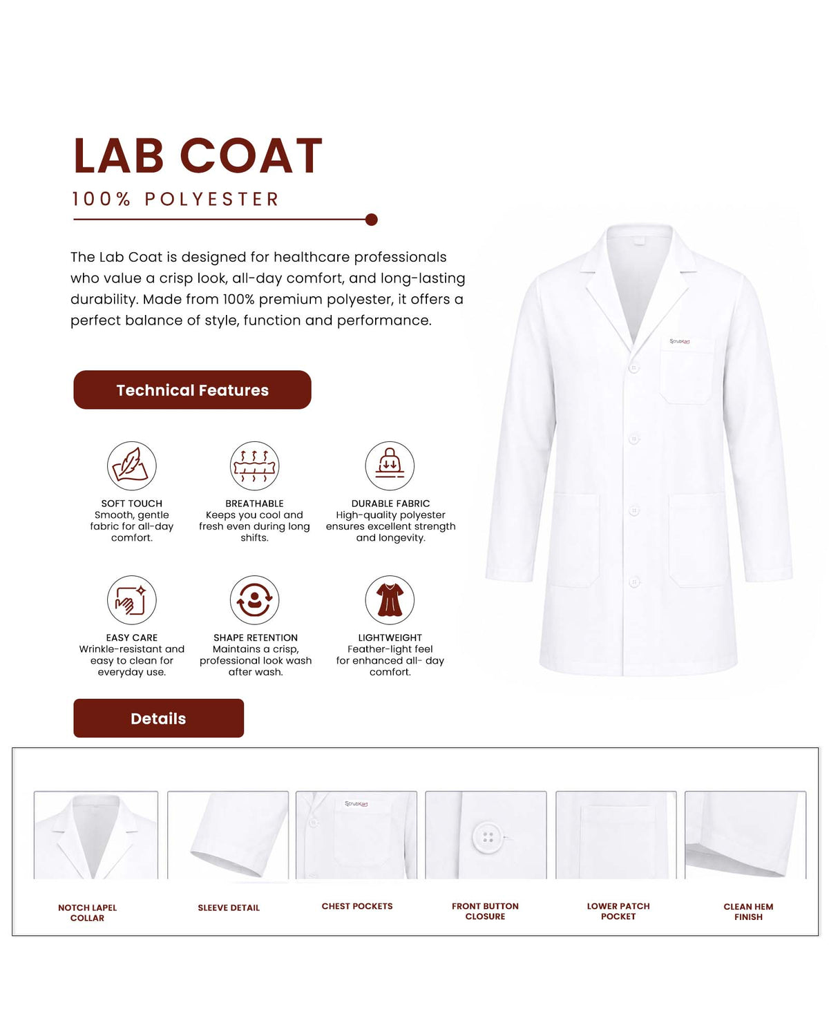 Classic Lab Coat – Full Sleeve